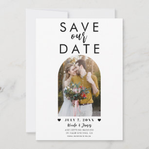 Invitation Dôme Minimal Moderne Photo Mariage Enregistrer la