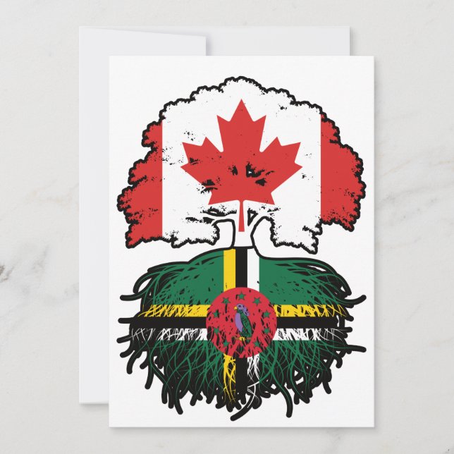 Invitation Dominique Dominique Canada Drapeau des racines d'a (Devant)