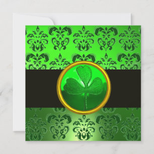 Invitation DOMMASQUE VERT AVEC SHAMROCK, noir