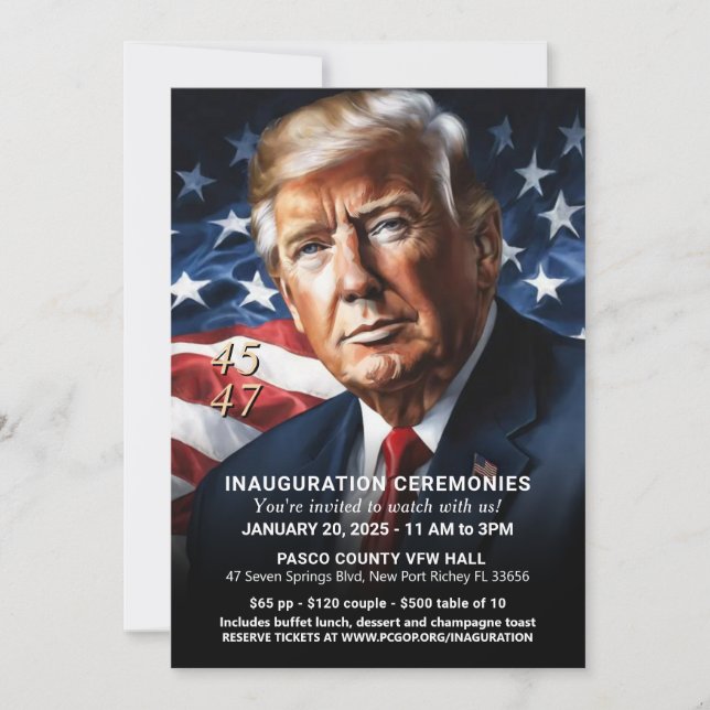 Invitation Donald Trump Groupe de surveillance de l'investitu (Devant)