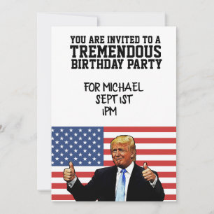INVITATION DONALD TRUMP PERSONNALISÉ FÊTE D'ANNIVERSAIRE