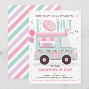 Invitation Donat Birthday Party Drive By Birthday Parade