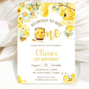 Invitation Donc doux pour être une belle abeille 1er annivers