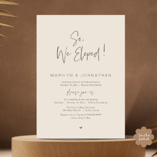 Invitation Donc, Nous Avons Été, Le Dîner Moderne Mariage Elo