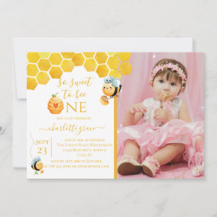 Invitation Donc, Sweet To Bee One Bee Photo Anniversaire Invi