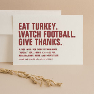 Invitation Donnez grâce simple maroon moderne simple Thanksgi