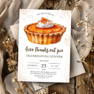 Invitation Donnez Merci Mange Pie! Soirée Thanksgiving