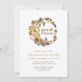 Invitation Donnez Merci Simple Aquarelle Thanksgiving Dîner