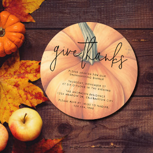 Invitation Donnez Merci Unique Citrouille Aquarelle Thanksgiv