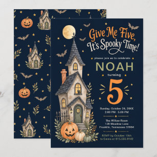 Invitation Donnez-moi cinq ans d'Halloween effrayant pour un