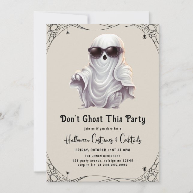 Invitation Dont Ghost Cette fête Fête d'Halloween adulte (Devant)