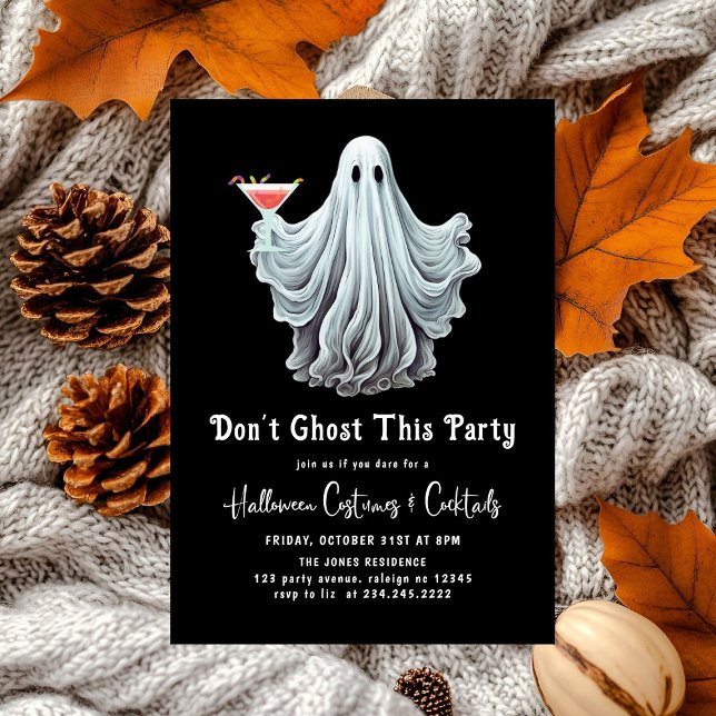 Invitation Dont Ghost Cette fête Fête d'Halloween adulte (Créateur téléchargé)