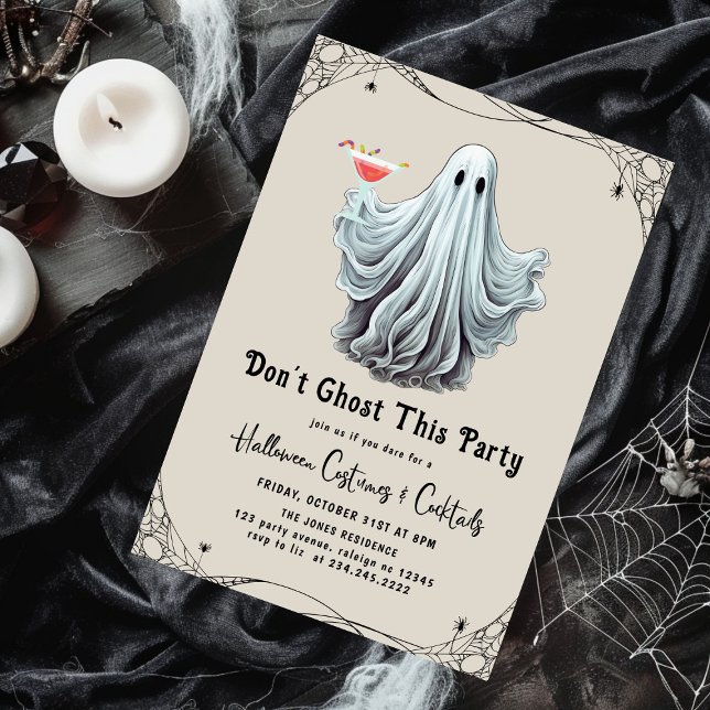 Invitation Dont Ghost Cette fête Fête d'Halloween adulte (Créateur téléchargé)