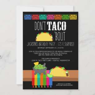 Invitation Don't Taco 'Bout Surprise Anniversaire