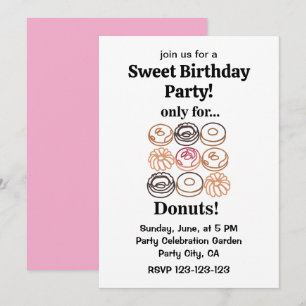 Invitation Donut Doughnut Funny Sweet Anniversaire