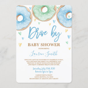 Invitation Donut Drive by Baby shower boy