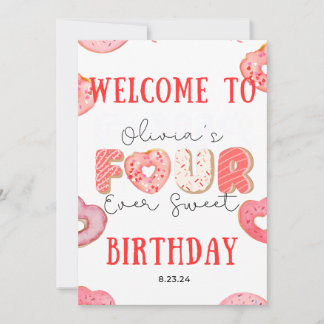 Invitation Donut éditable 4ème anniversaire Bundle FOURever S
