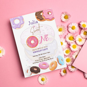 Invitation Donut fille de 1er anniversaire