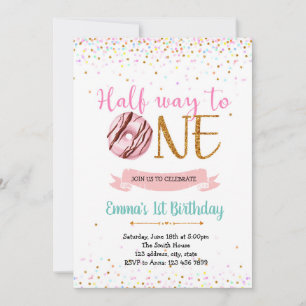 Invitation Donut haft way to un thème d'anniversaire