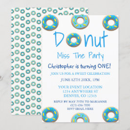 Invitation Donut Miss La fête 1er Anniversaire