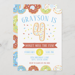 Invitation Donut Quart Anniversaire