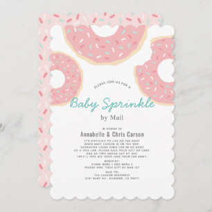 Invitation Donut rose Bébé Sprinkel Douche par courrier