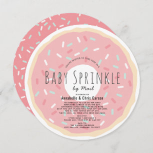 Invitation Donut rose Bébé Sprinkel Douche par Mail Circle