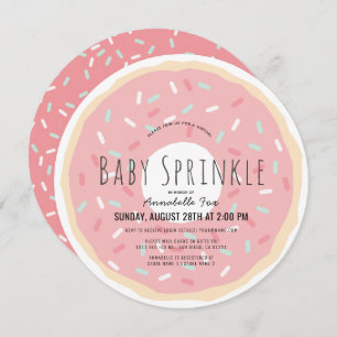 Invitation Donut rose Virtual Baby Sprinkor Shower Circle