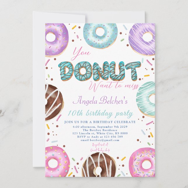Invitation Donut Sweet Anniversaire (Devant)