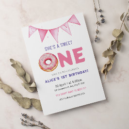 Invitation Donut Sweet One Birthday Party Donut 1er Birthday