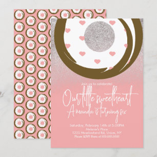 Invitation Donuts au Chocolat Faux Paillettes Saint-Valentin 