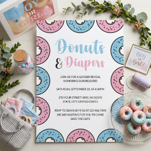 Invitation Donuts et Couches Révélation du Sexe