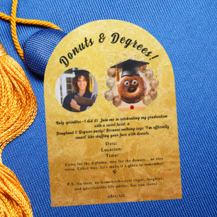 Invitation Donuts et Degrees Photo Graduation Party