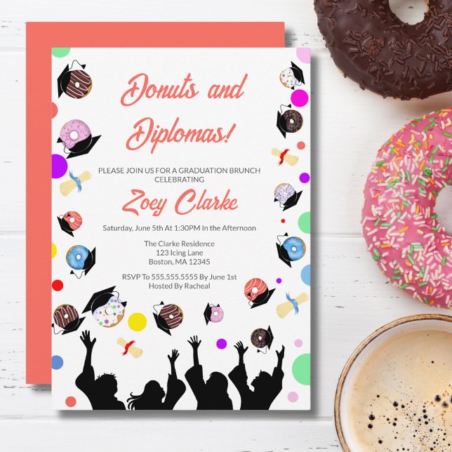 Invitation Donuts et Diplômes avec les diplômés (Créateur téléchargé)