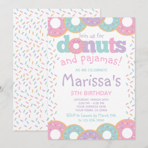 Invitation Donuts et pyjamas