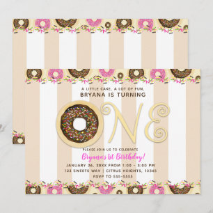 Invitation Donuts Marron Crème avec Paillettes pour Première