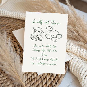 Invitation doodle Baby shower du marché agricole local