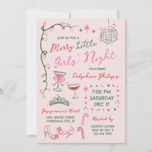 Invitation Doodle Dessiné Soirée Entre Filles Joyeuse