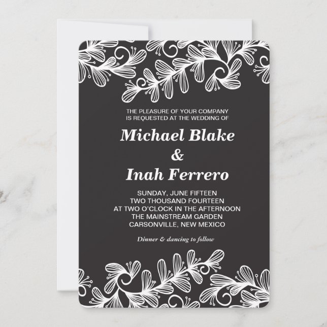 Invitation doodle feuille (Devant)