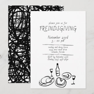 Invitation Doodle Illustration pour Friendsgiving