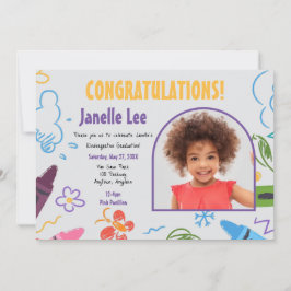 Invitation Doodle Kindergarten Graduation Picture Party