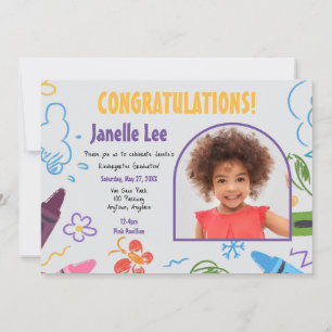 Invitation Doodle Kindergarten Graduation Picture Party