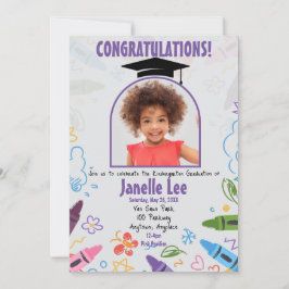 Invitation Doodle Kindergarten Graduation Picture Party