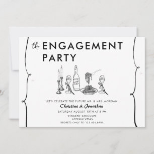 Invitation Doodle moderne  Groupe d'engagement lunatique