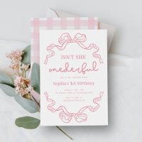 Doodle Pink Bow Baby Girl 1er anniversaire