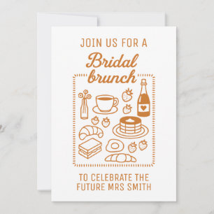 Invitation Doodle tendance à main style nuptiale Brunch douch