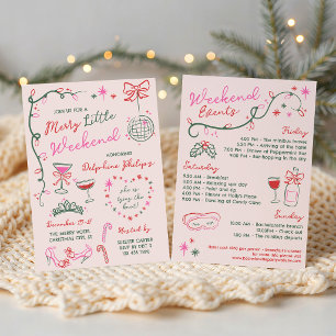 Invitation Doodles Dessinés à la Main Week-end de Bachelorett