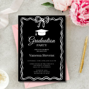 Invitation Doodles tirés à la main Classic Graduation Cap Par
