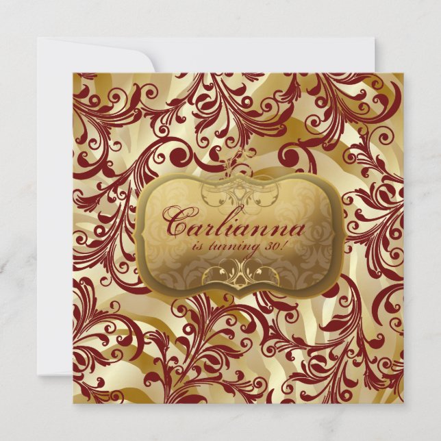 Invitation d'or 311-Jardin avec l'invitation de rouge de (Devant)