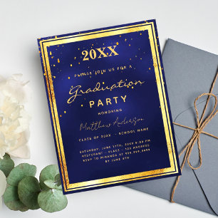 Invitation d'or bleu marine
